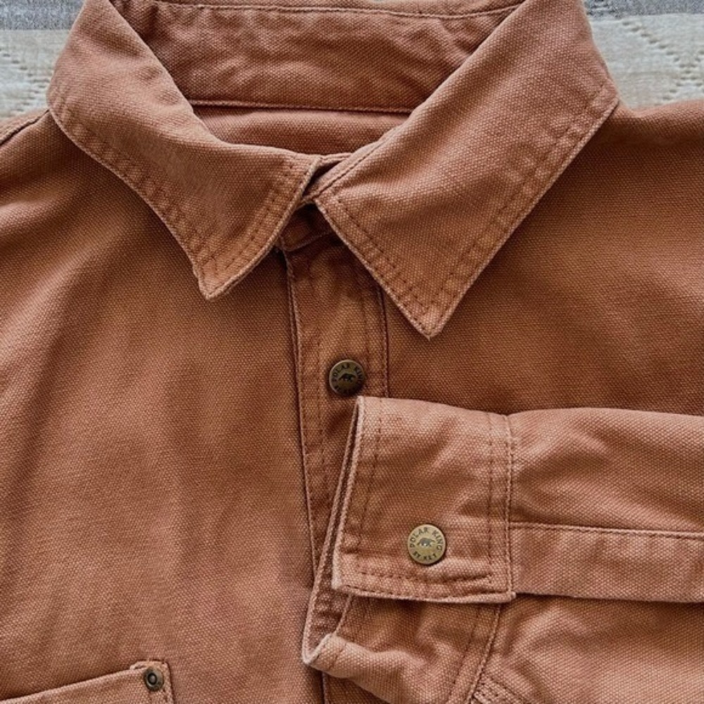 Polar King by Key Brown Men's 2XL Canvas Workwear Shirt Jacket Flannel Lined - Picture 5 of 10